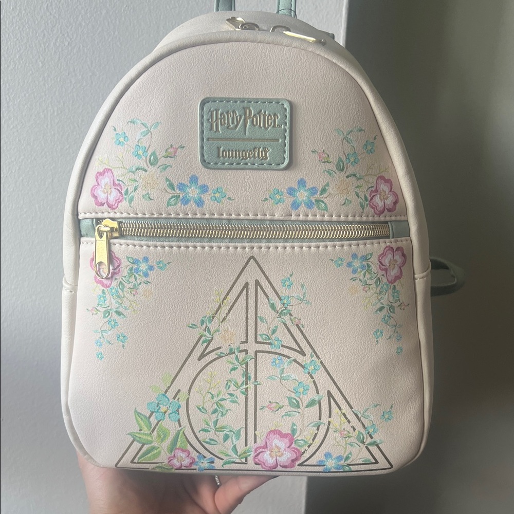 Loungefly Cream Floral Harry Potter Backpack